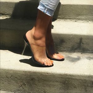 Cape Robbin Clear Black Heels